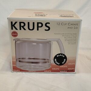 Krups 12 Cup Carafe and Lid Black Replacement Coffee Pot Glass ProAroma 453 452